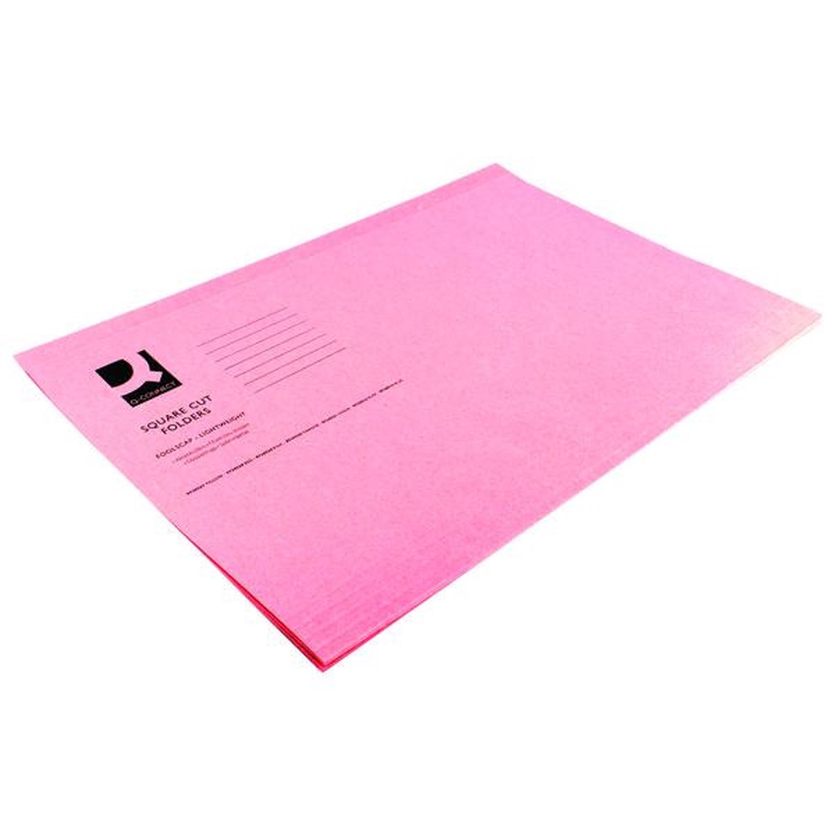 Square Cut Folder Lightweight 180gsm Foolscap Pink (Pack of 100)