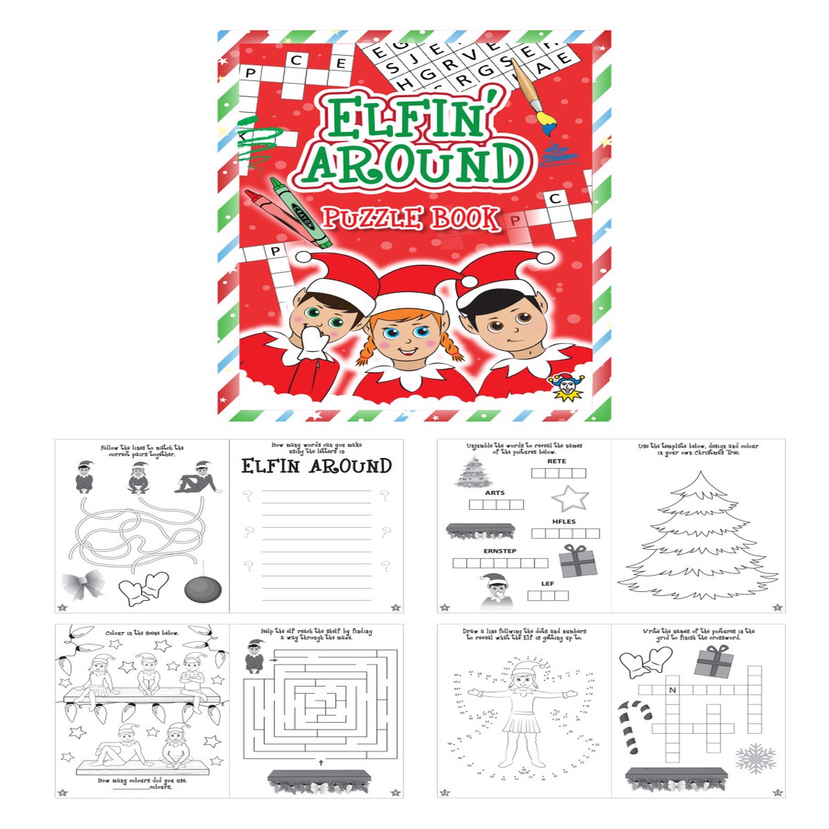Mini Christmas Elfin Around Puzzle Book