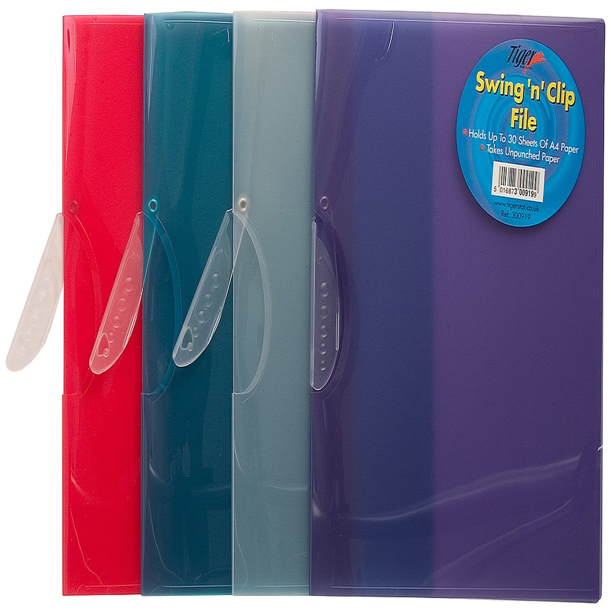 Box of 30 Swing & Clip Files A4 Assorted Colours