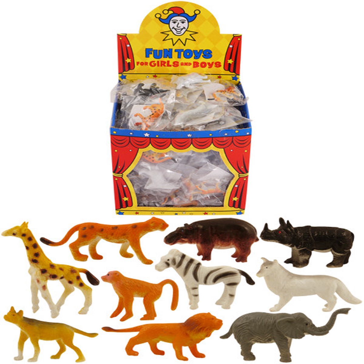 Box of 84 Animal Jungle 4 - 6 cm 10 Assorted