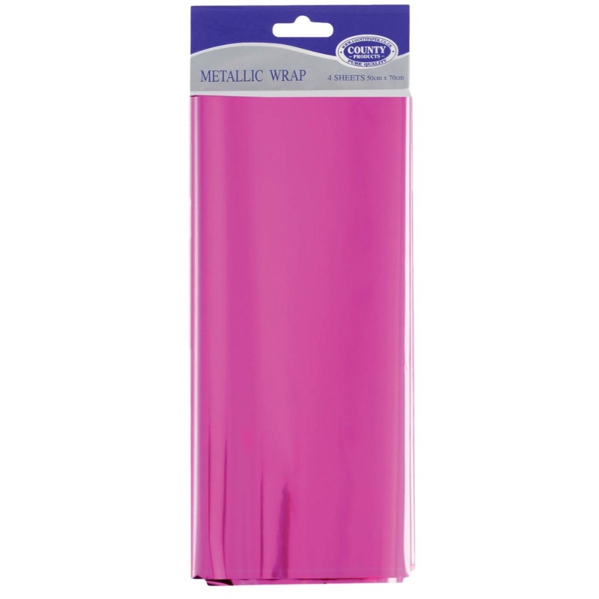 4 Sheets Cerise Pink Metallic Wrap 50 x 70cm