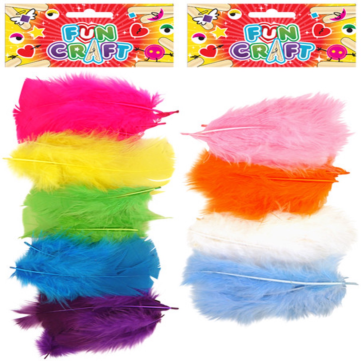 12 Sets of Craft Kit Feathers 2 Astd