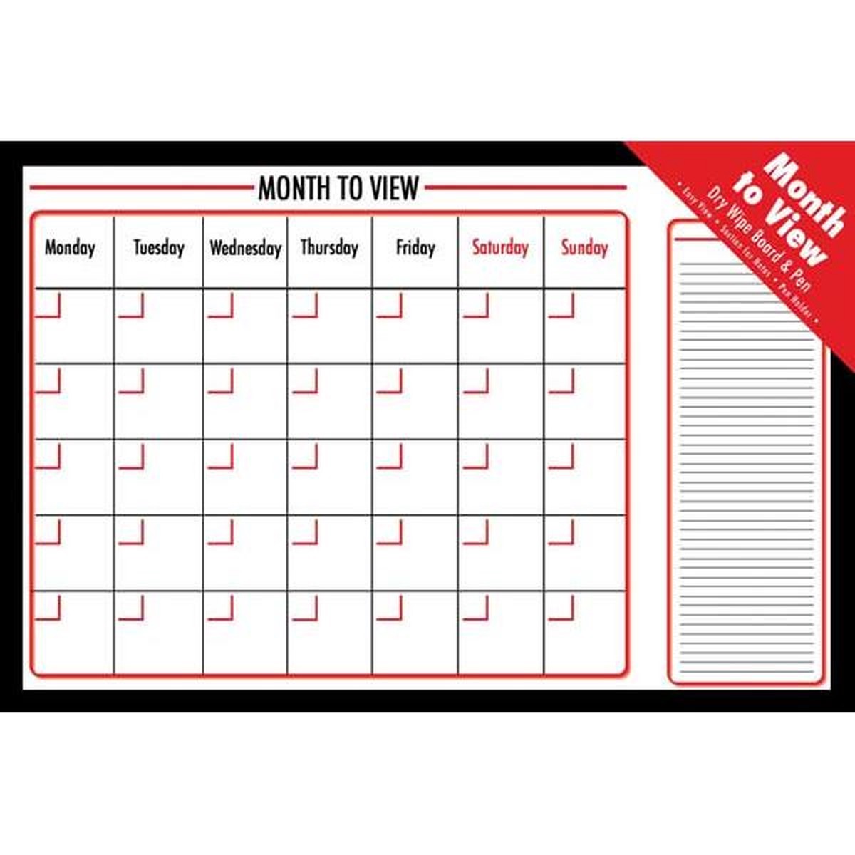 Monthly Dry wipe Planner Board