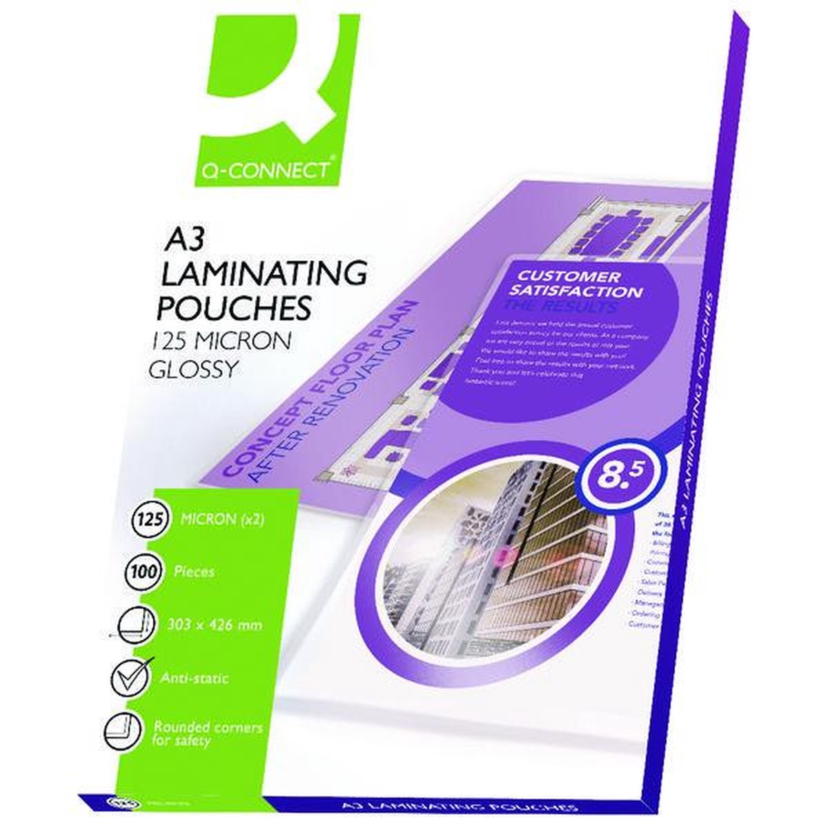 Pack of 100 A3 Laminating Pouches 250 Micron