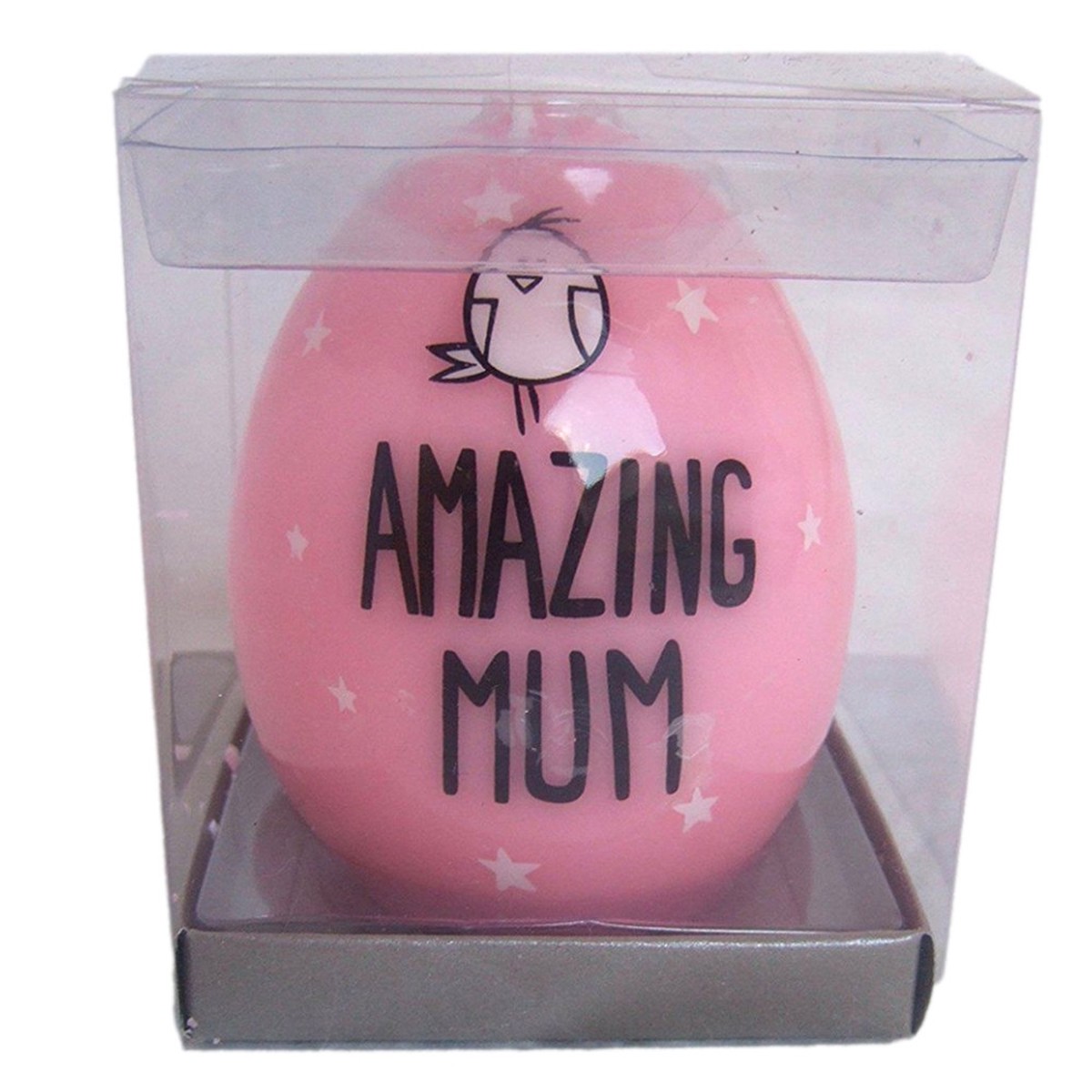 Amazing Mum" Cute Pink Novelty Pillar Wax Candle