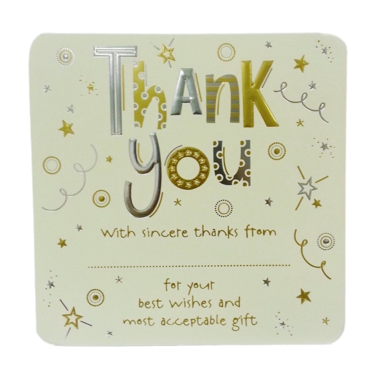 Pack of 10 Luxury Thank You Card Sheets with Envelopes