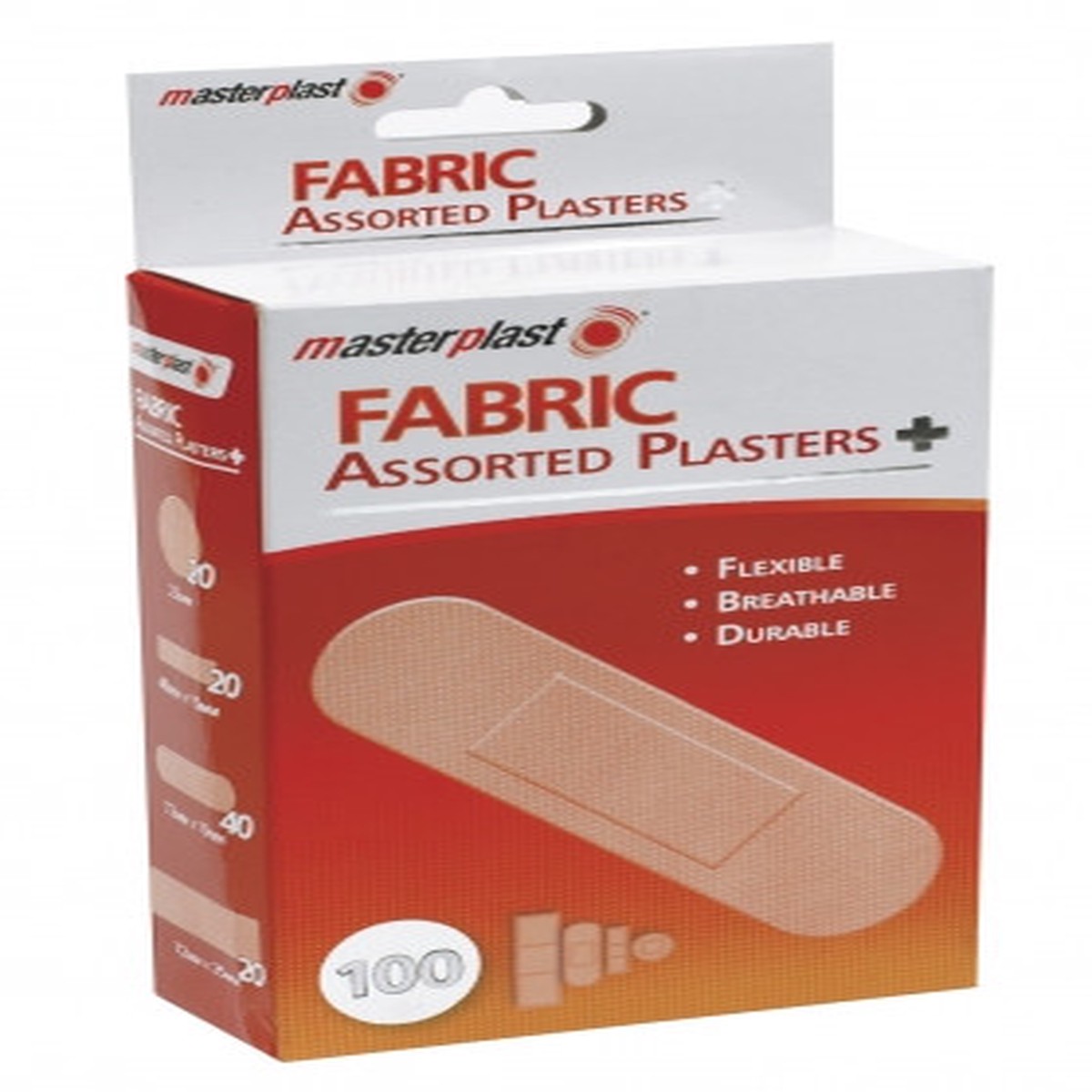 Pack of 100 Masterplast Assorted Fabric Plasters