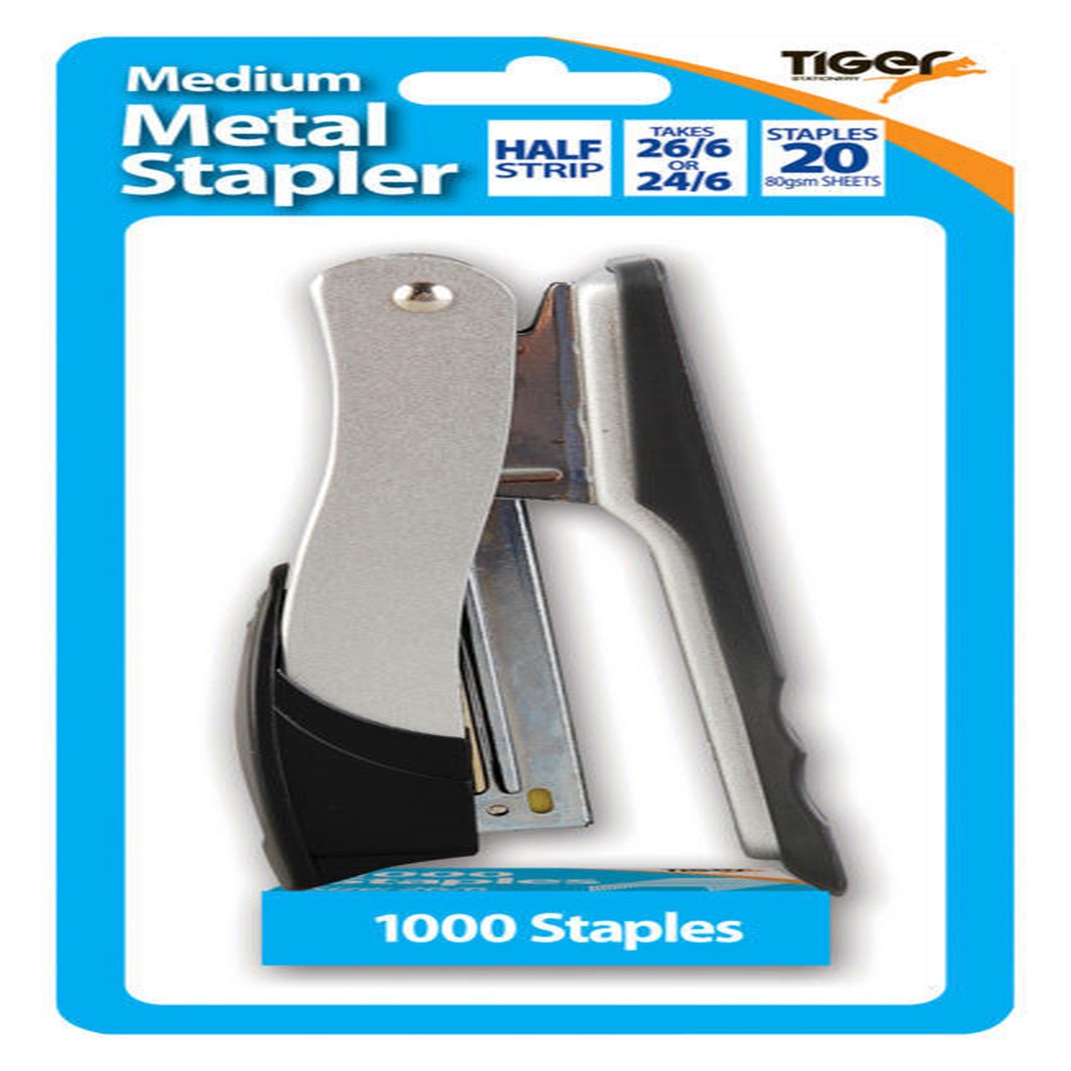 Medium Metal 26/6 Stapler and 1000 Staples