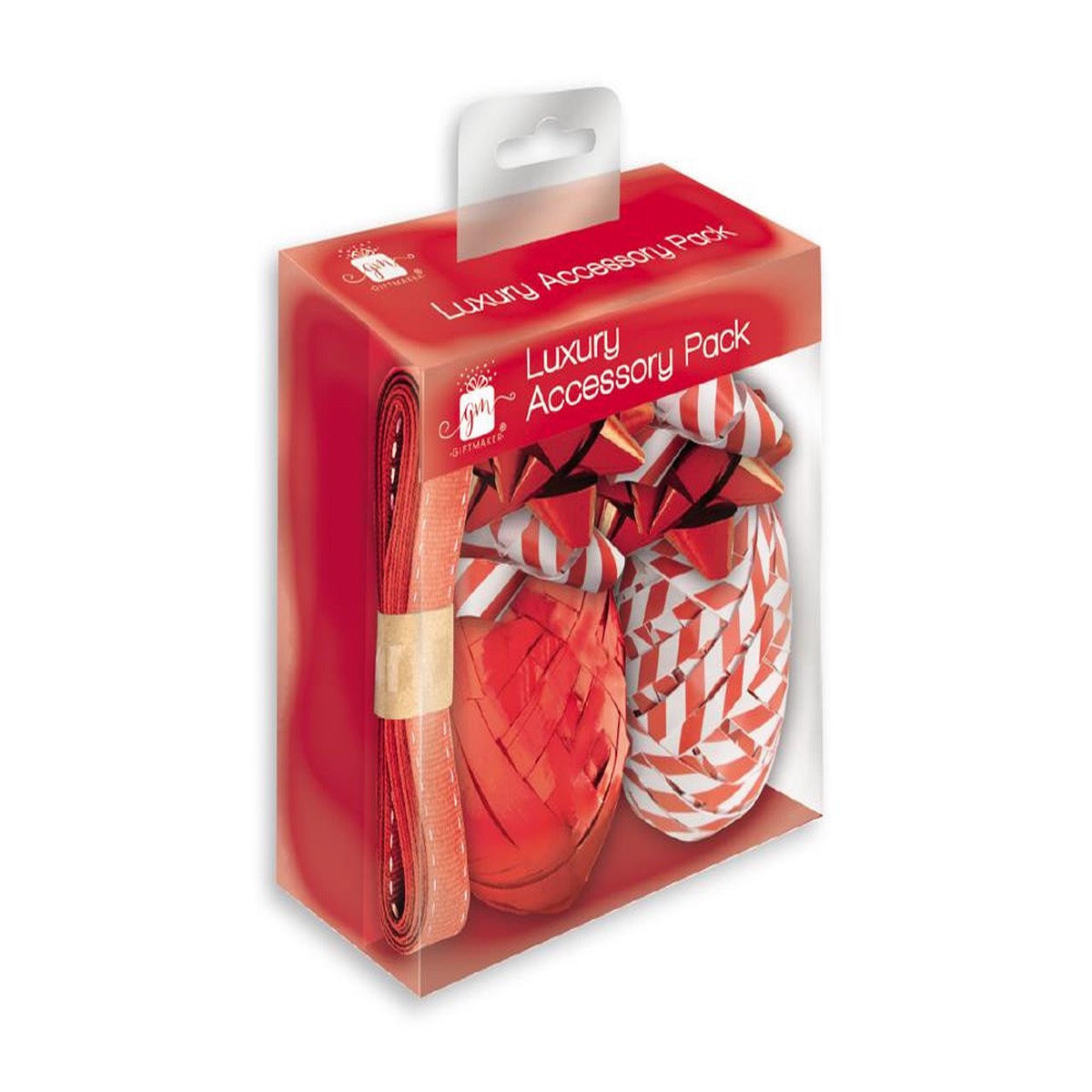 Pack of 7 Pieces Christmas Luxury Red and White Gift Wrap Set