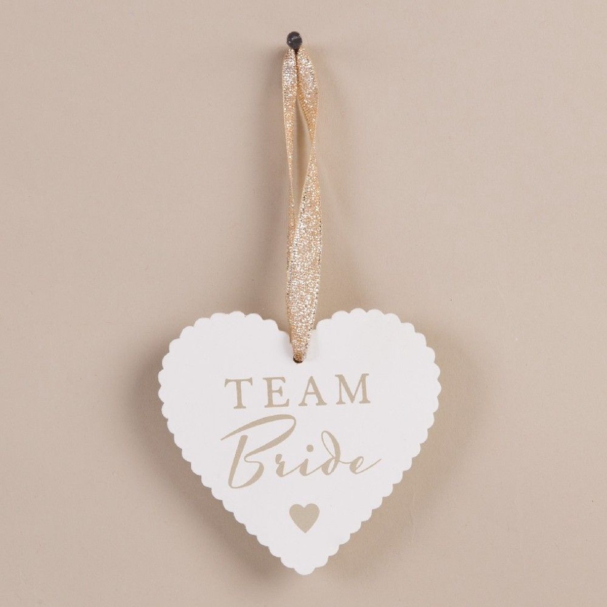 Amore Heart Tag 'Team Bride' Wedding Favour Table Setting Gift