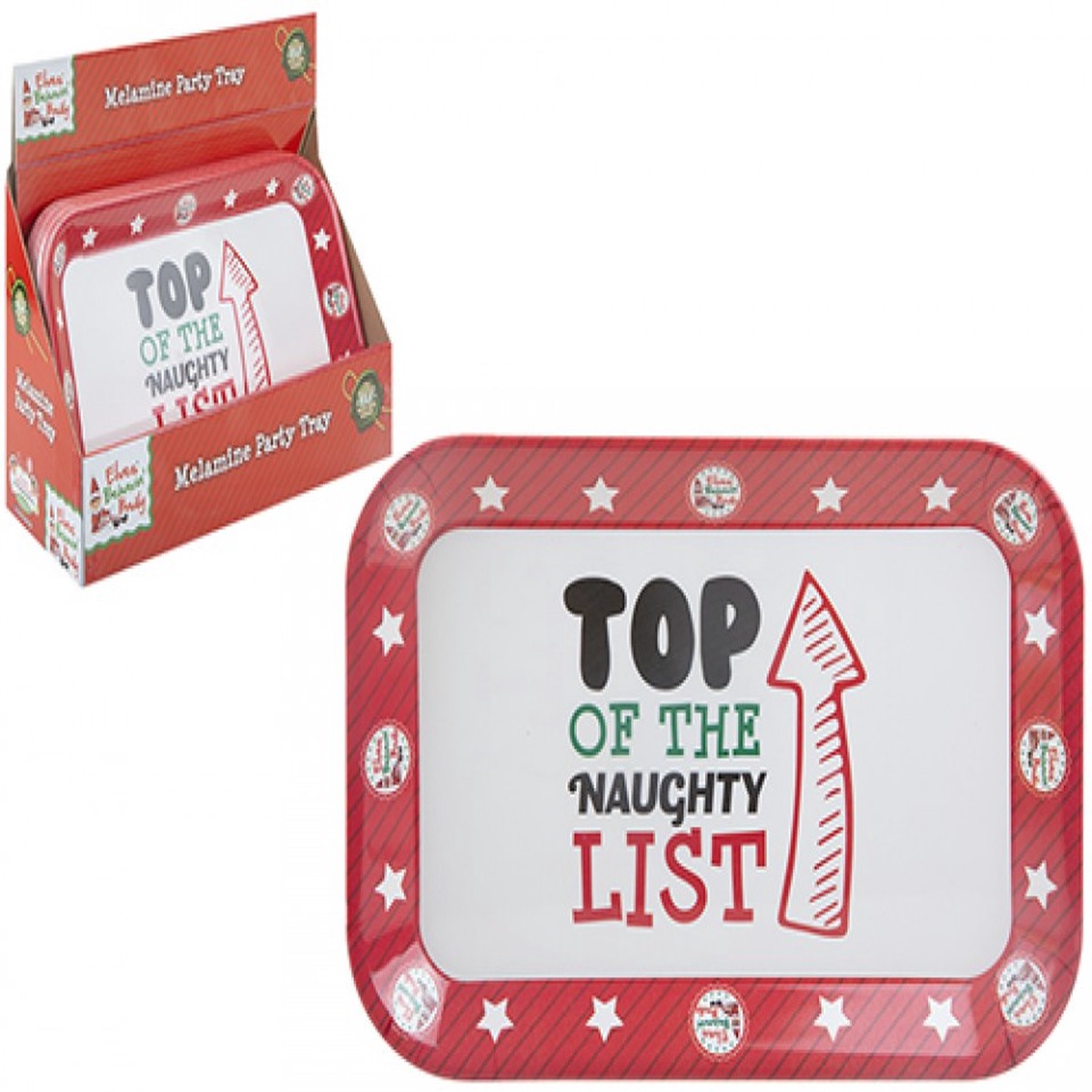 Elf Behavin' Badly Melamine Christmas Party Tray