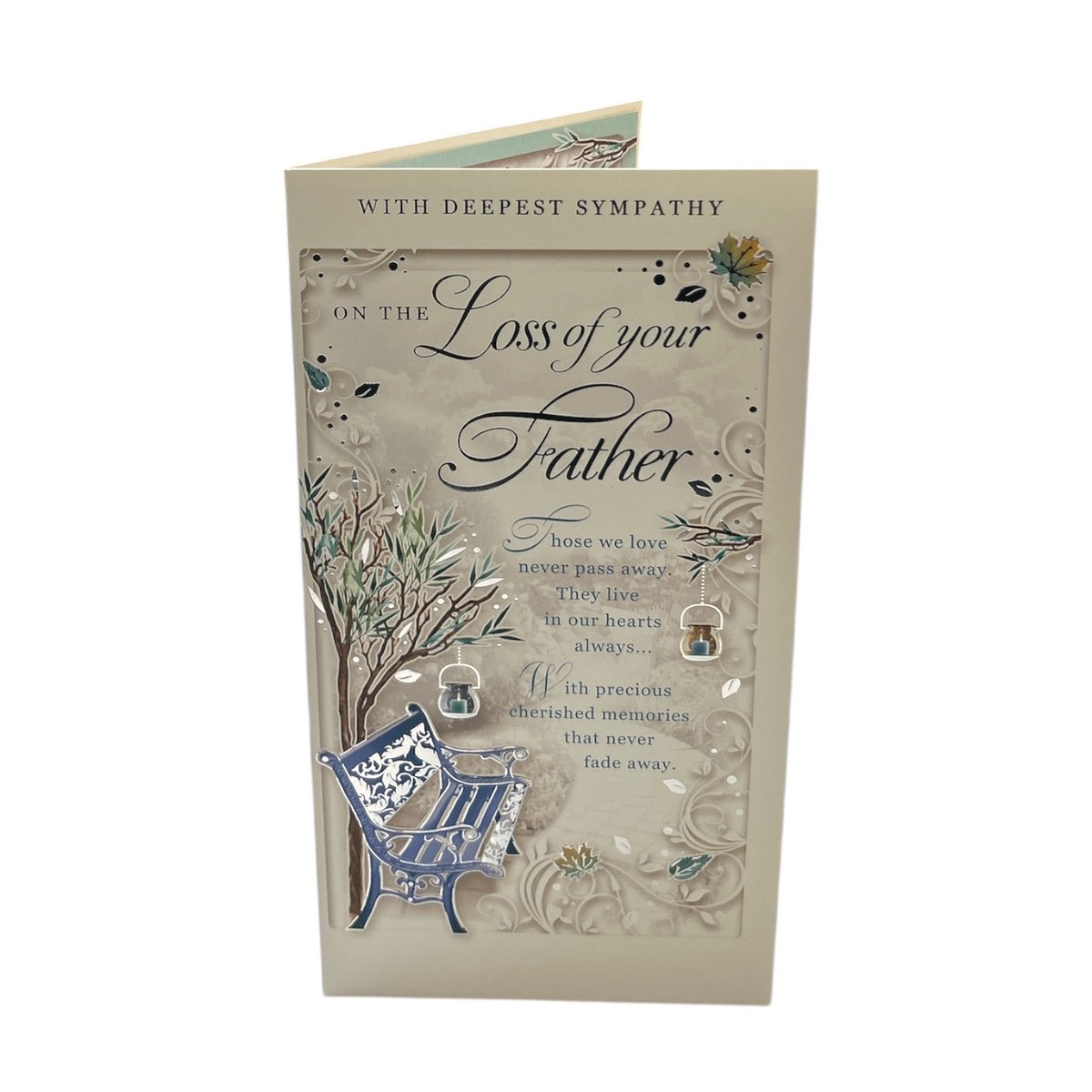 On The Loss of Your Father Autumn Design Sympathy Opacity Card