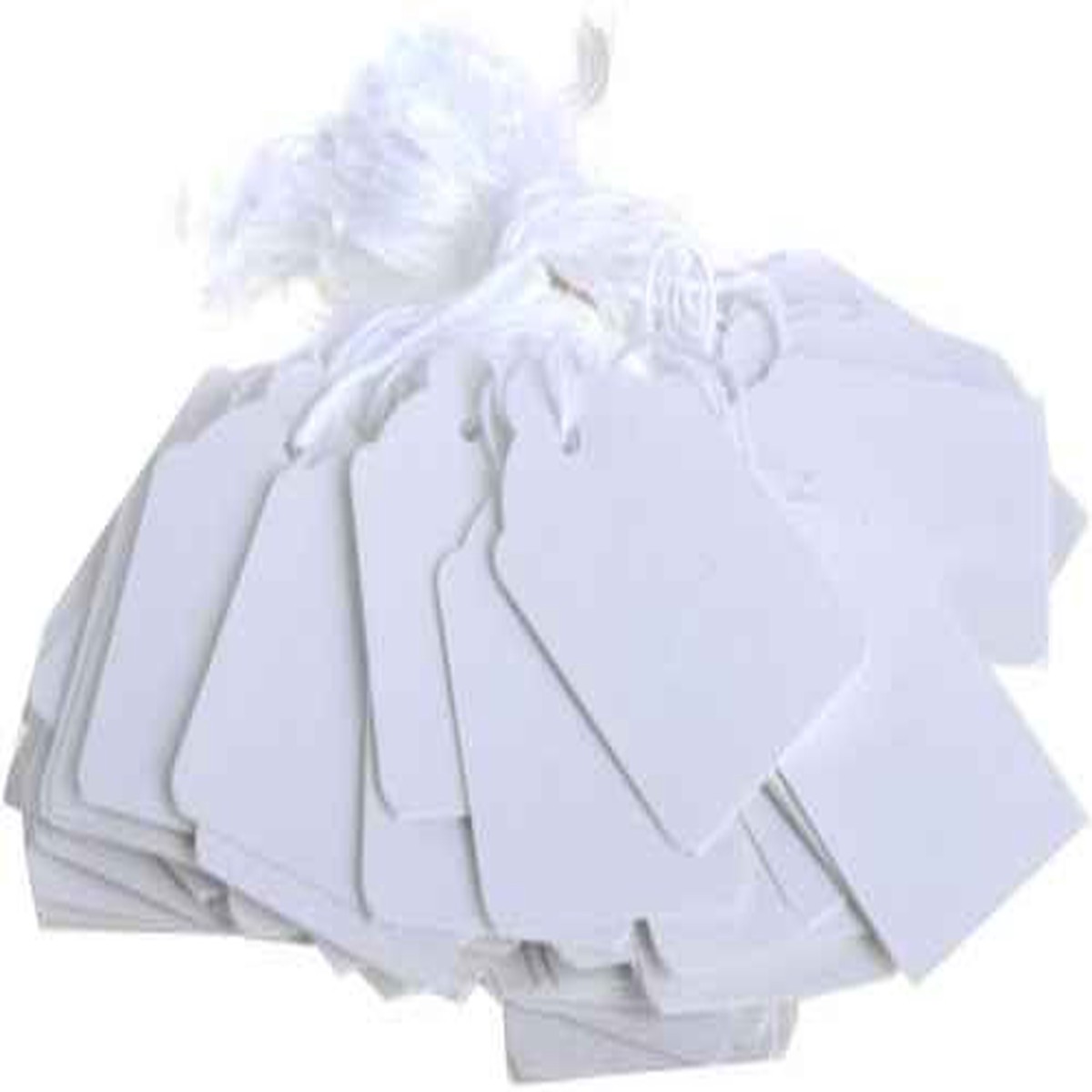 Box of 1000 24x38mm White Strung Ticket Tag Labels