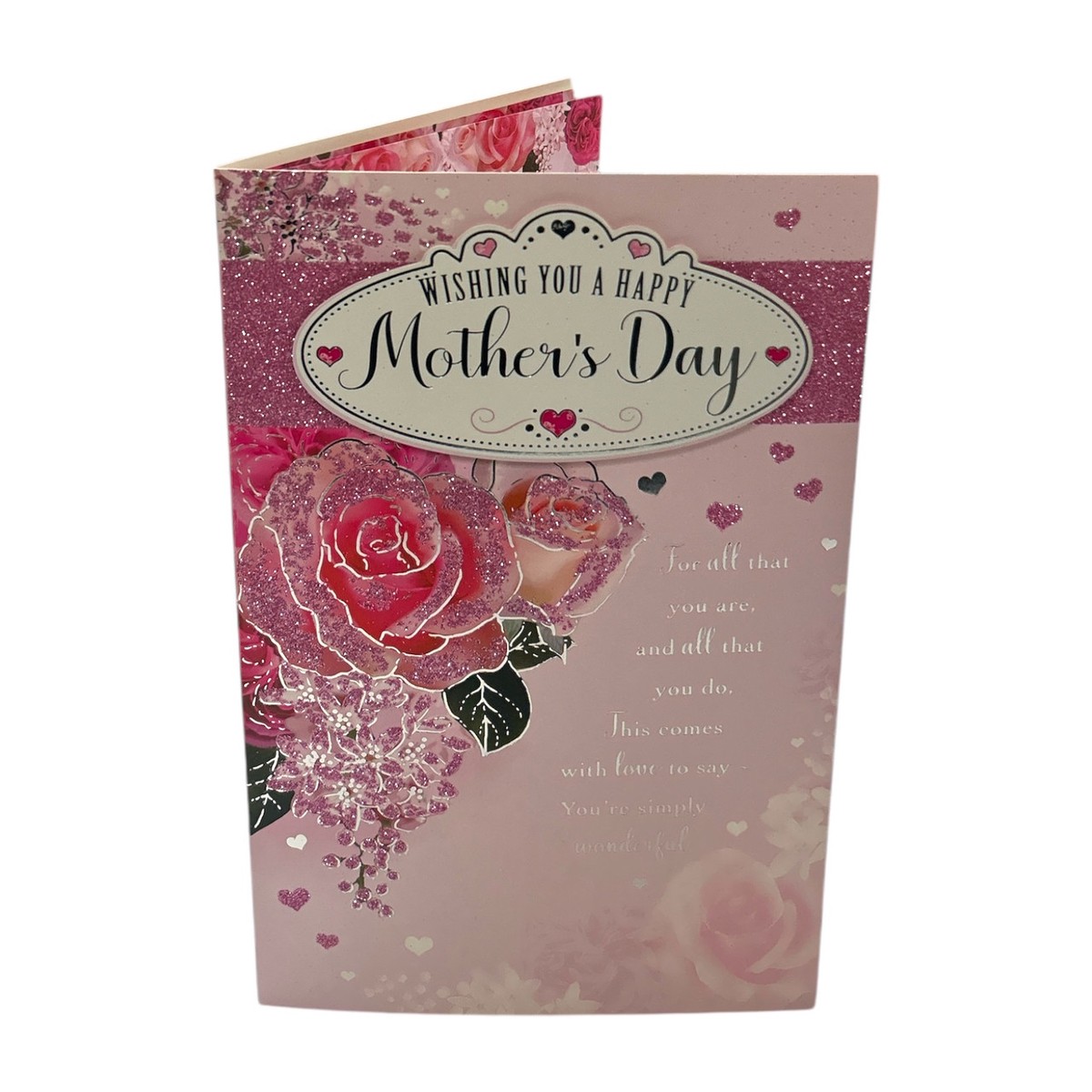Beautiful Roses Floral Design Pink Mother's Day Card