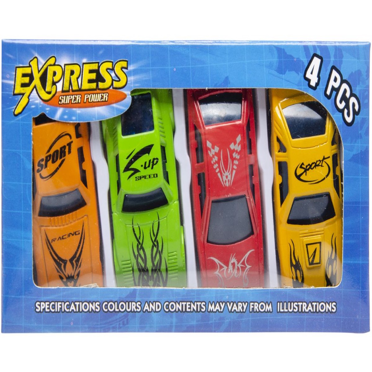 12 Packs of 4 Express Super Power Sports Car Toys