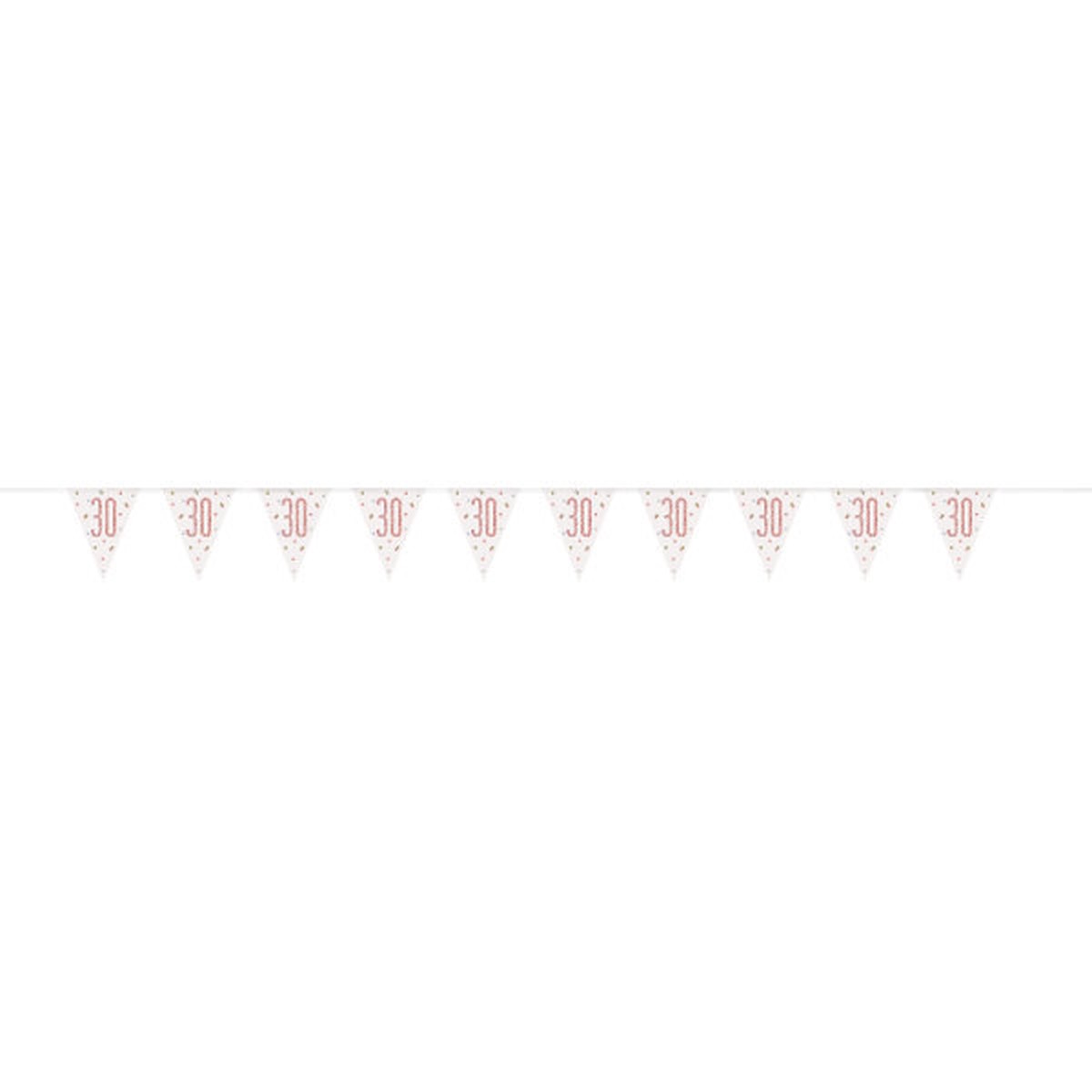 9ft Glitz Rose Gold Prismatic Plastic Number 30 Flag Banner
