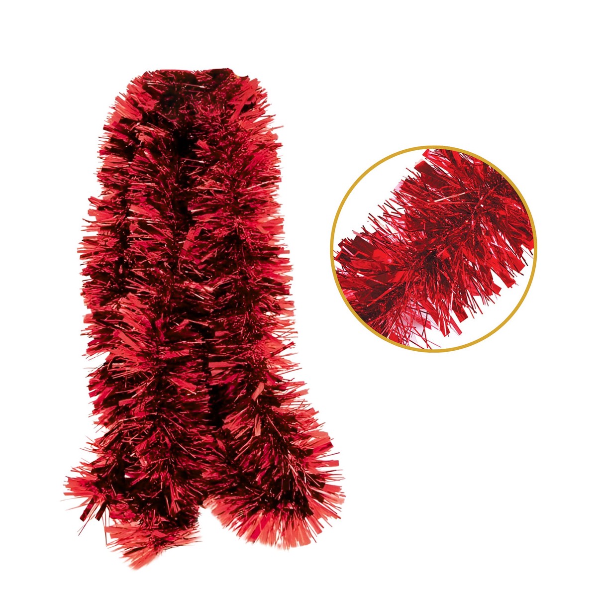 Pack of 12 2m Christmas Chunky Tinsel - Red