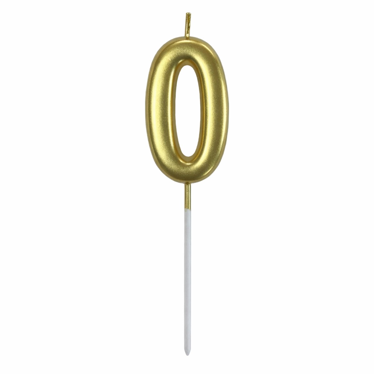 0 Number Gold-Plated Candle For Birthday Party