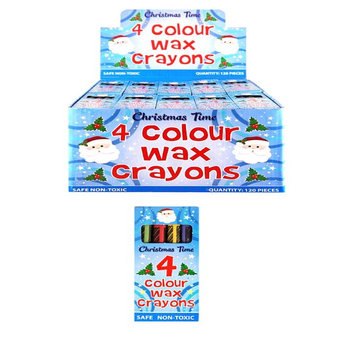 Box of 120 Christmas Four Mini Wax Crayons