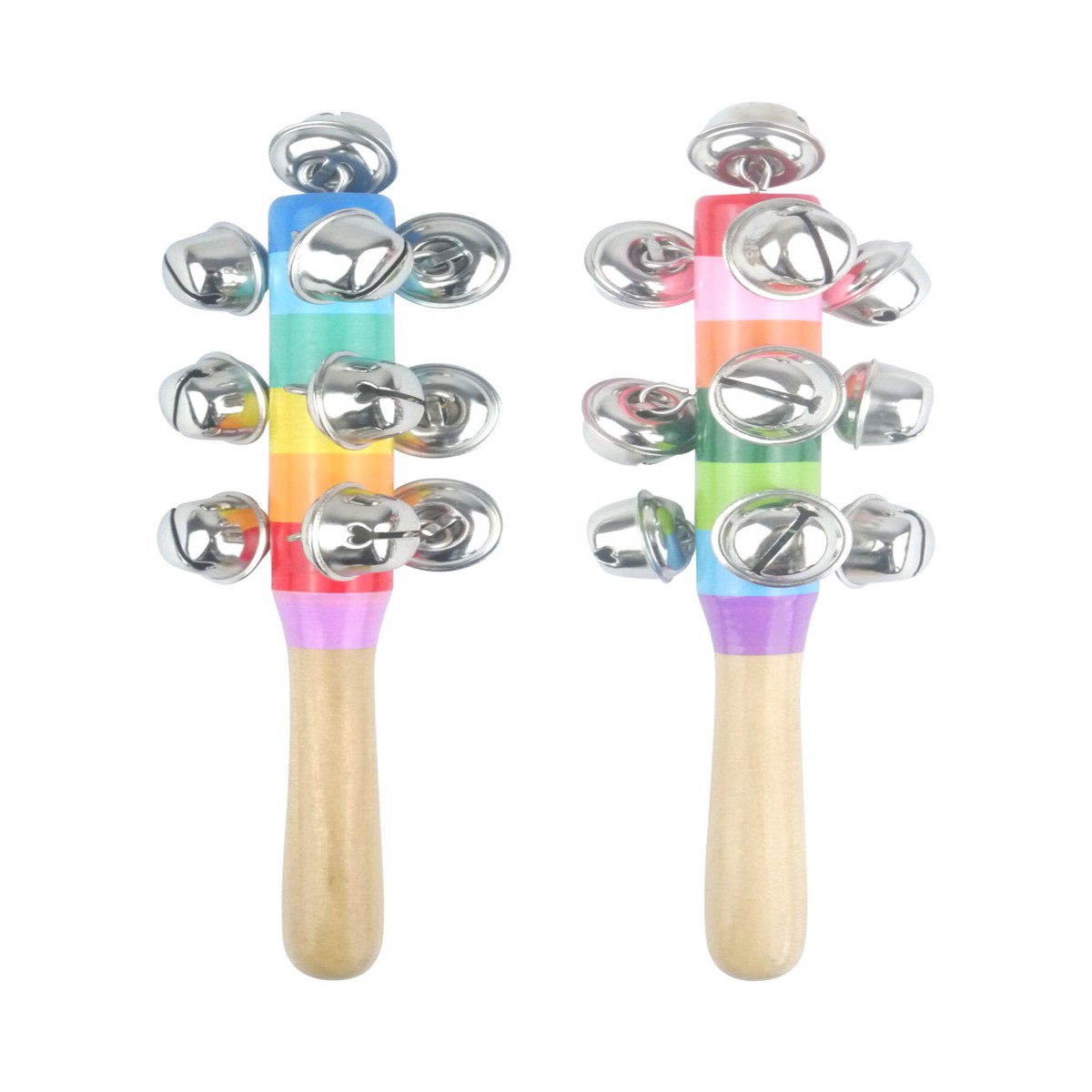 Single Wooden Jingle Stick Musical Instrument Toy 19cm