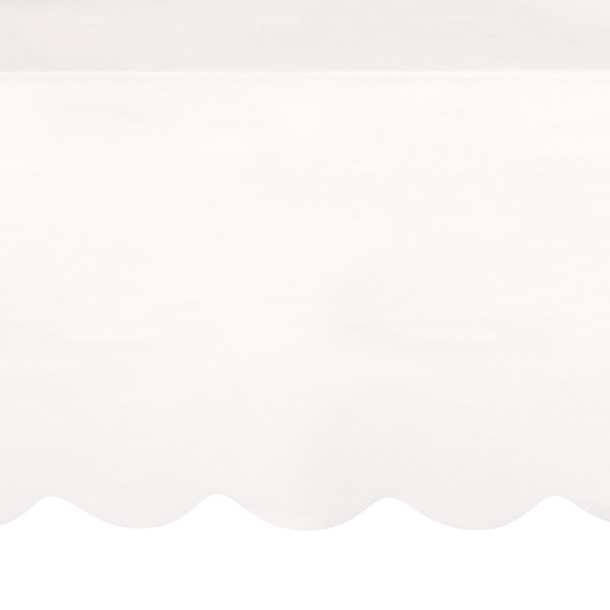 White Scalloped Paper Table Cover, 54"x108"