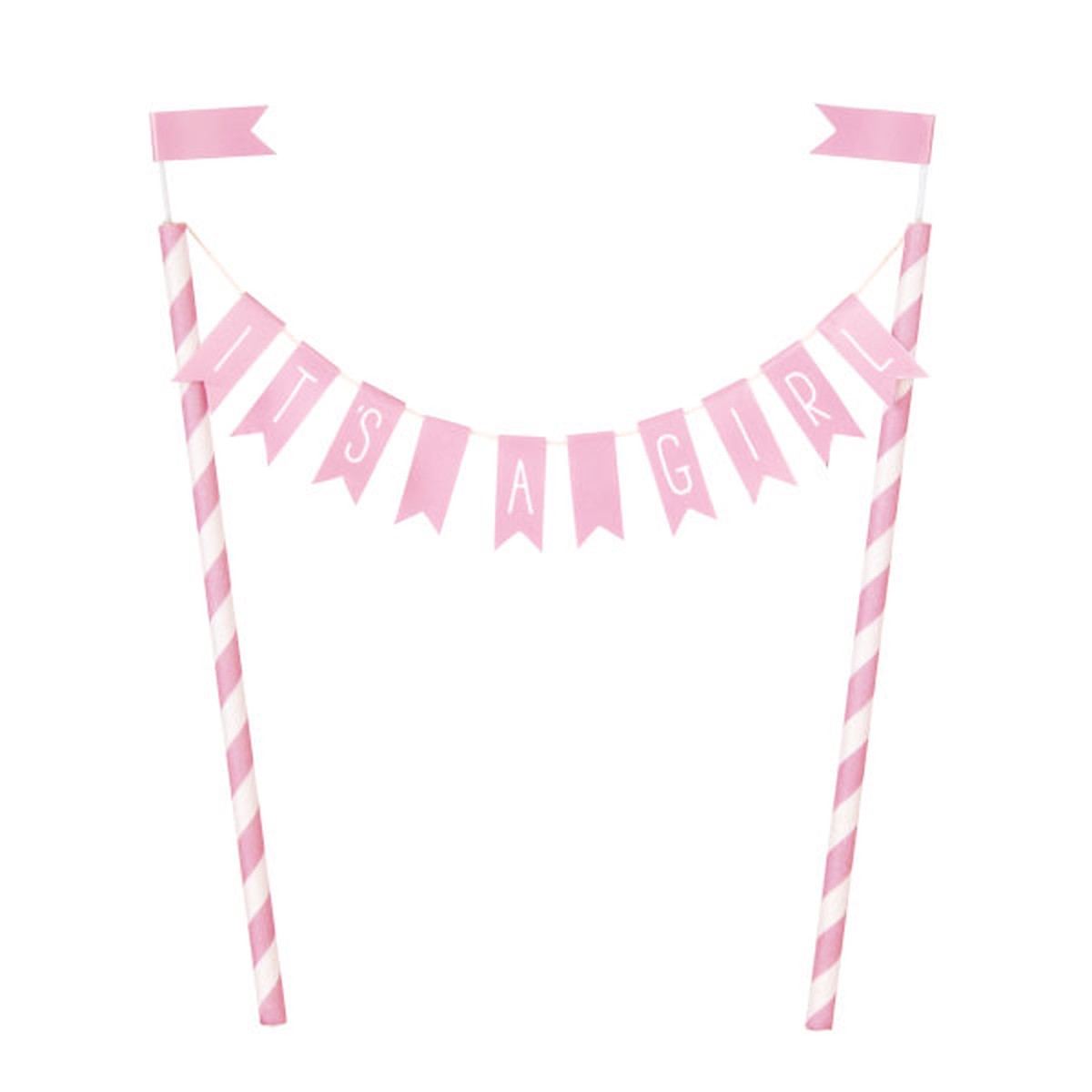 "It's a Girl" Baby Shower Bunting Cake Topper