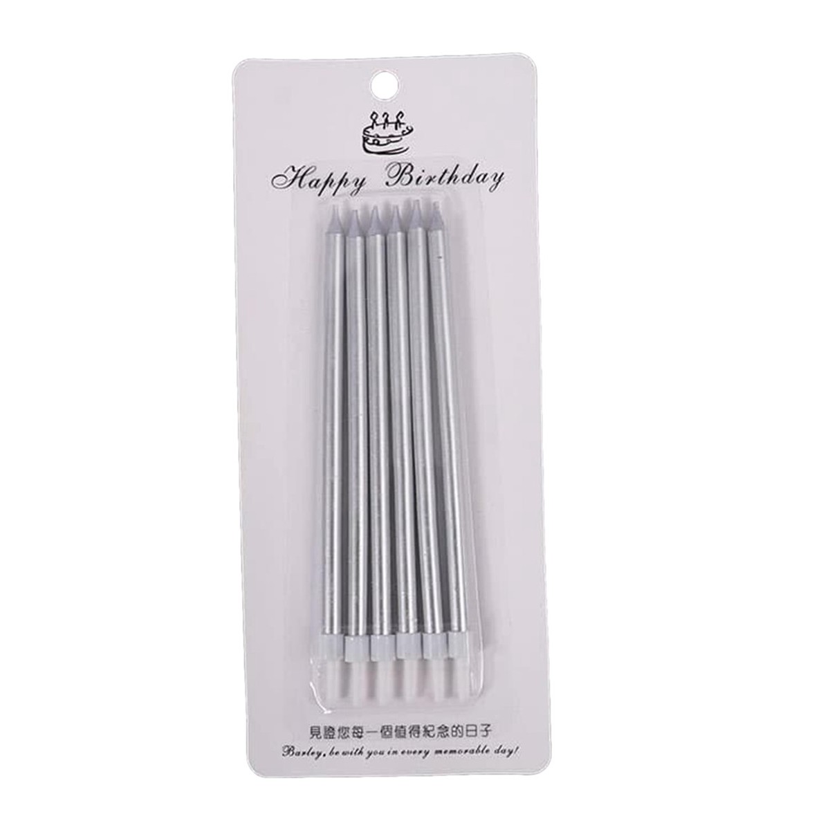 Pack of 6 Silver Smokeless Birthday Cake Candles
