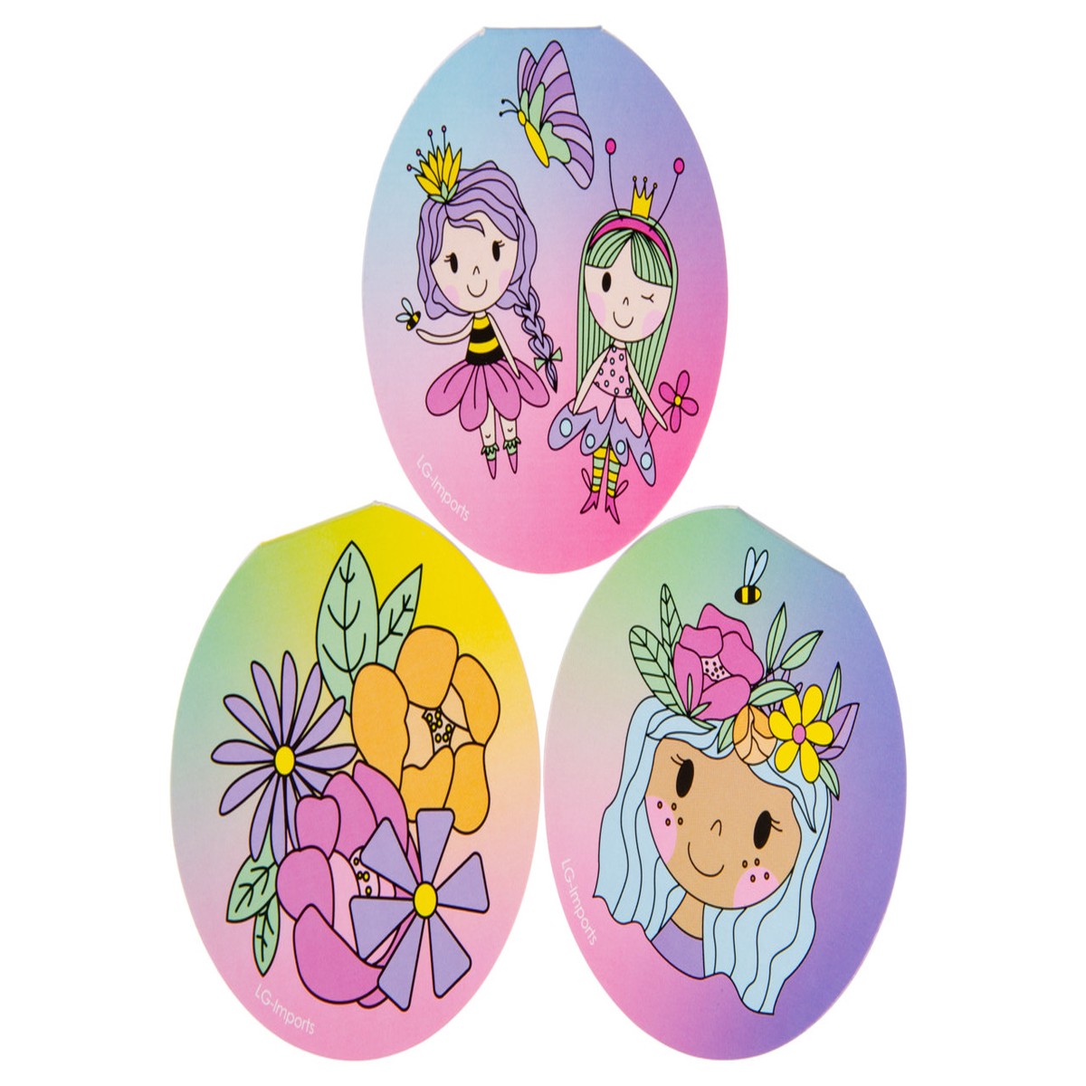 Box of 48 Round Princess Design Notebooks 8cm