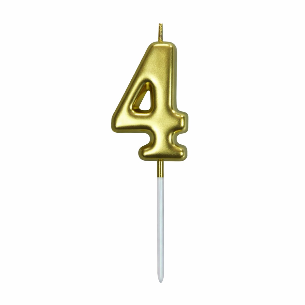4 Number Gold-Plated Candle For Birthday Party
