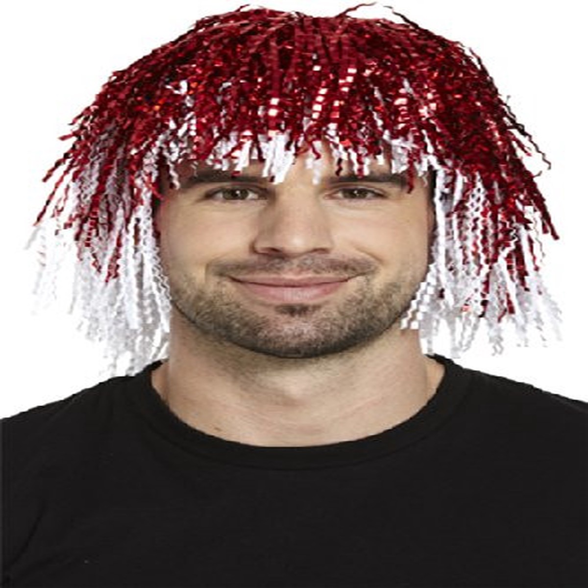 Red & White Tinsel Wig England Flag