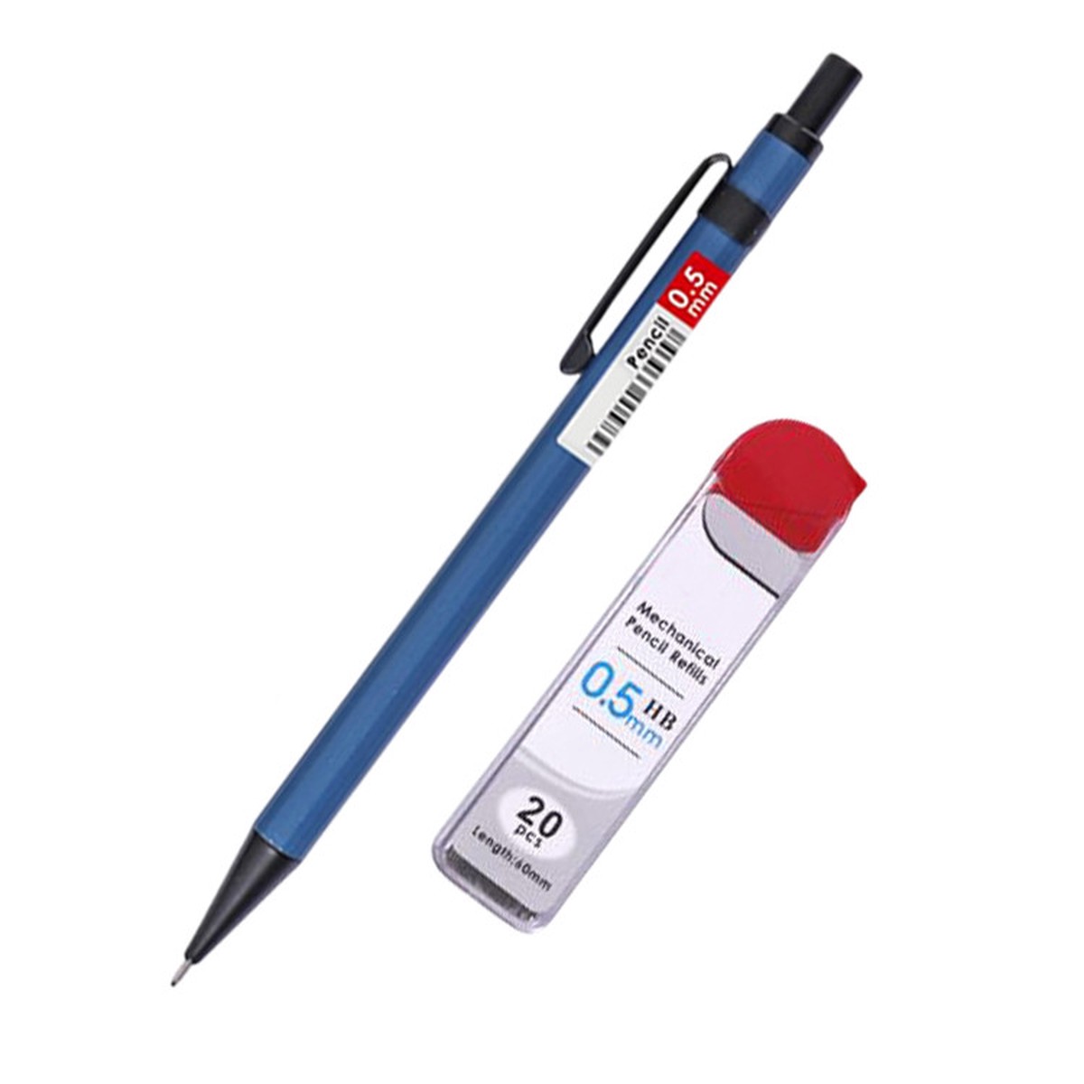 Set of 0.5mm Metal Mechanical Pencil and HB Lead Refills Balanced Grip, Smooth & Precise Writing, Random Colour