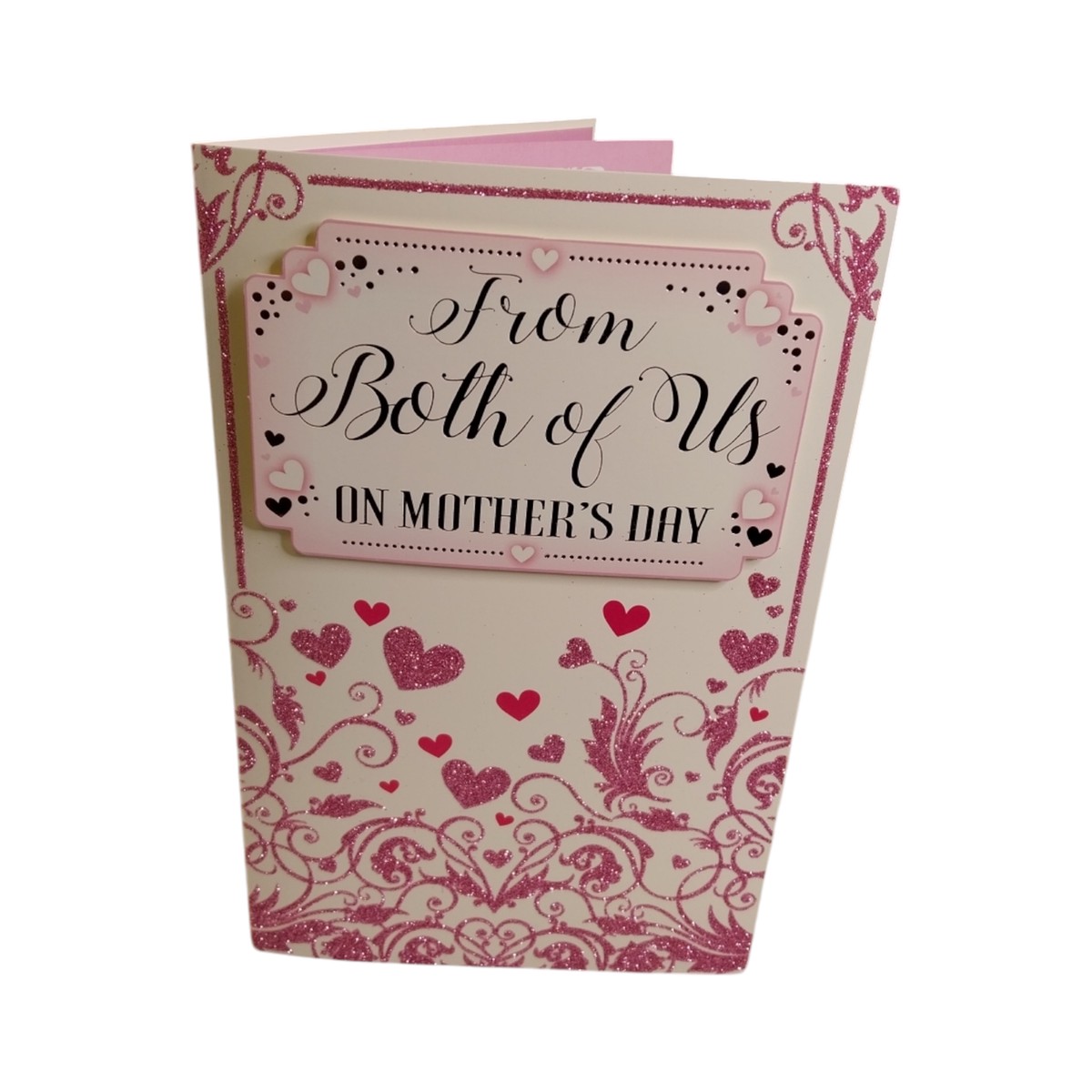 From Both Of Us Classic Mini Pink Hearts Design Mother's Day Card