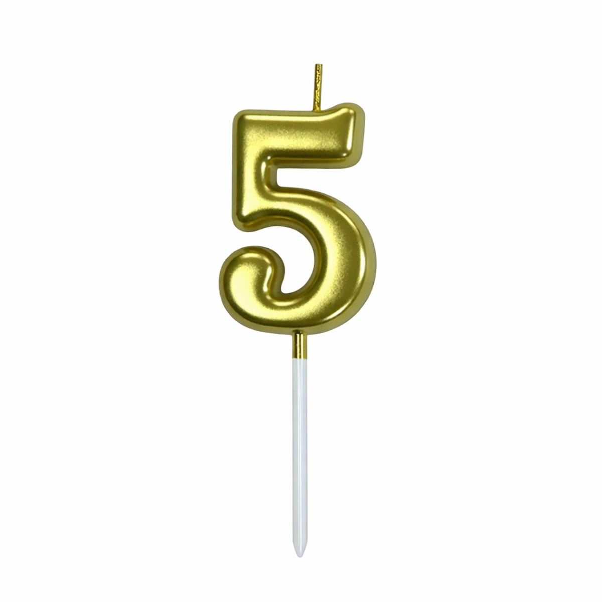 5 Number Gold-Plated Candle For Birthday Party