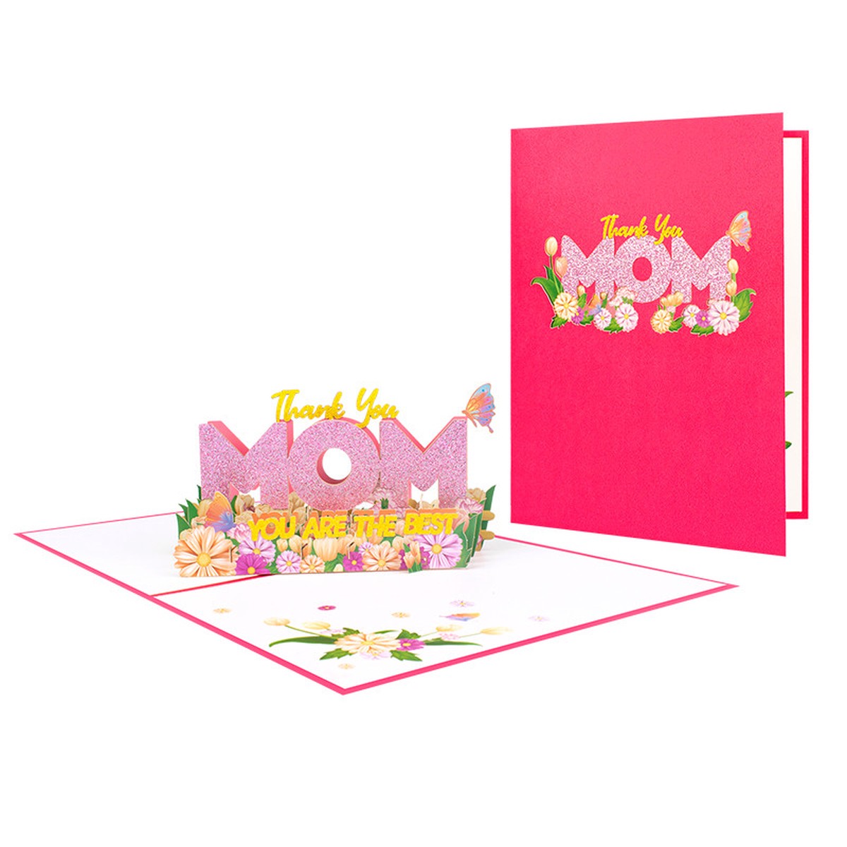 MOM in Bloom Sparkle & Petals 3D Pop Up Mothers Day Card