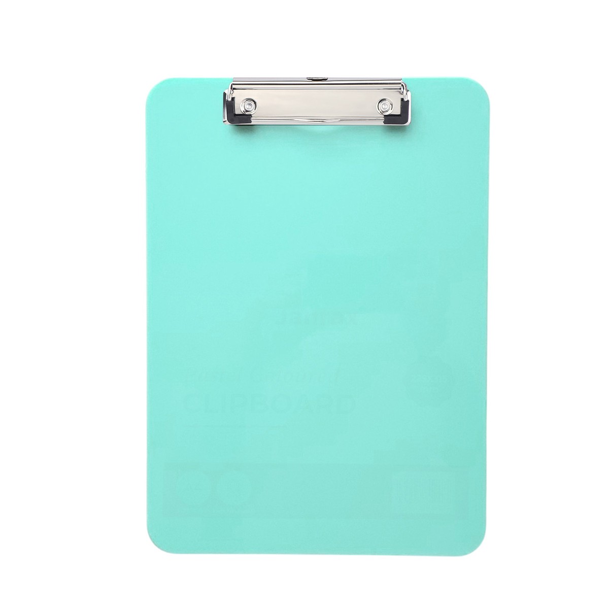A4 Pastel Green Plastic Clipboard with Metal Clip and Round Corner