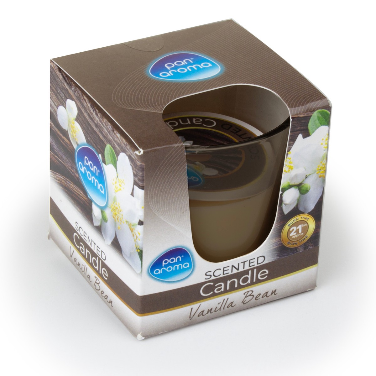 Vanilla and Coconut Scented Clear Glass Candle
