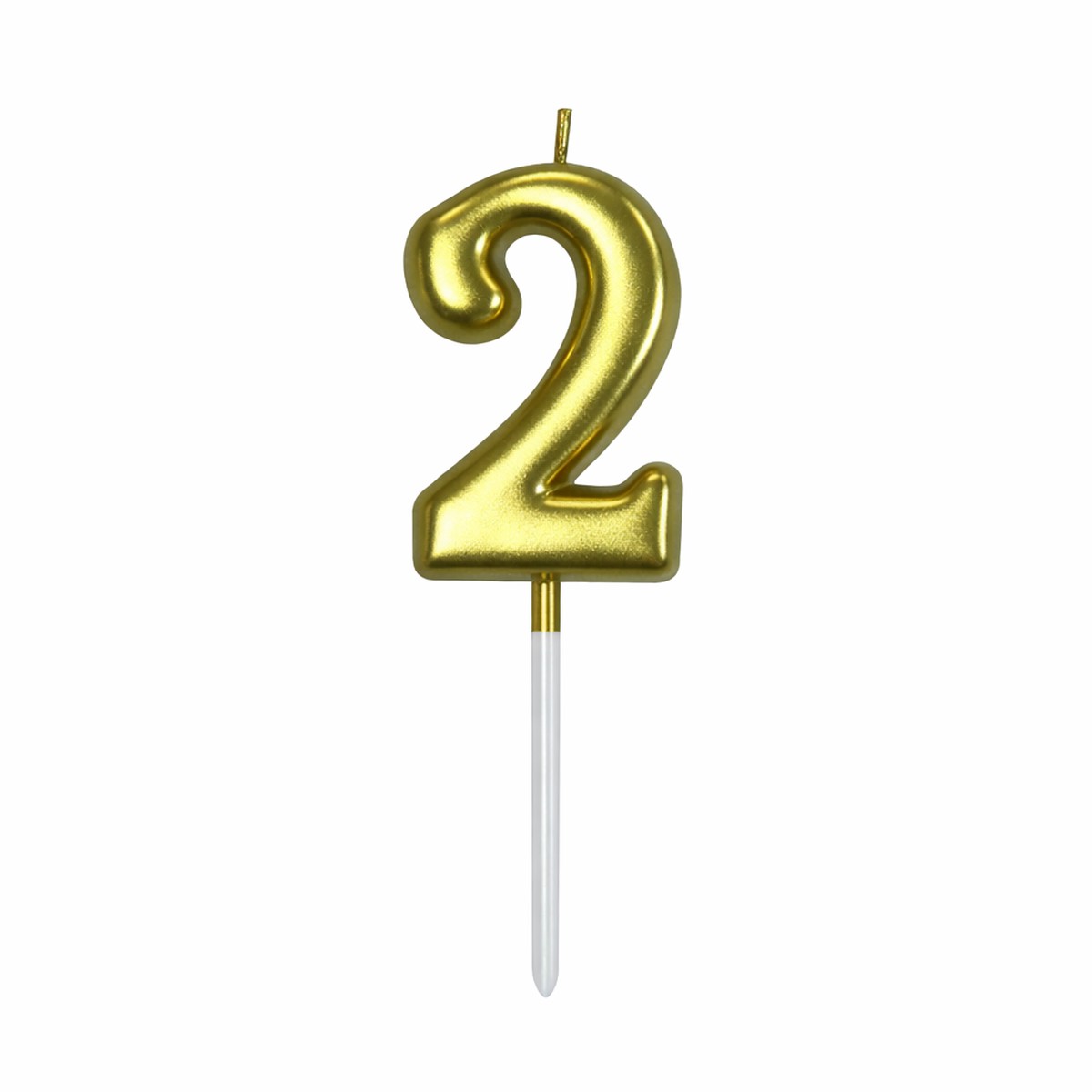 2 Number Gold-Plated Candle For Birthday Party