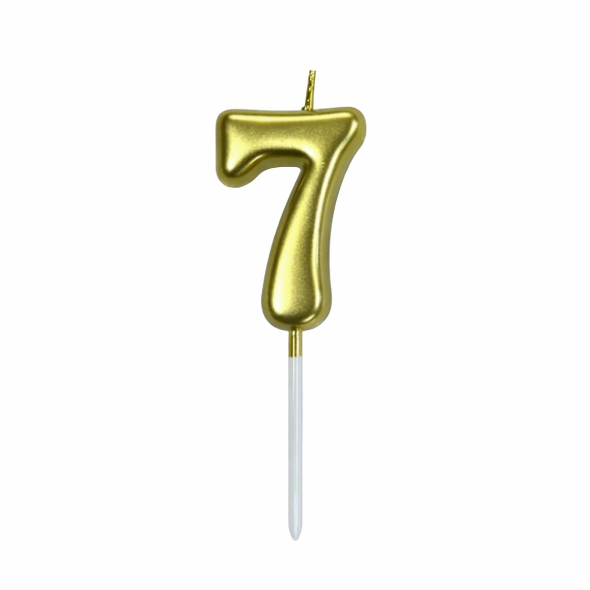 7 Number Gold-Plated Candle For Birthday Party