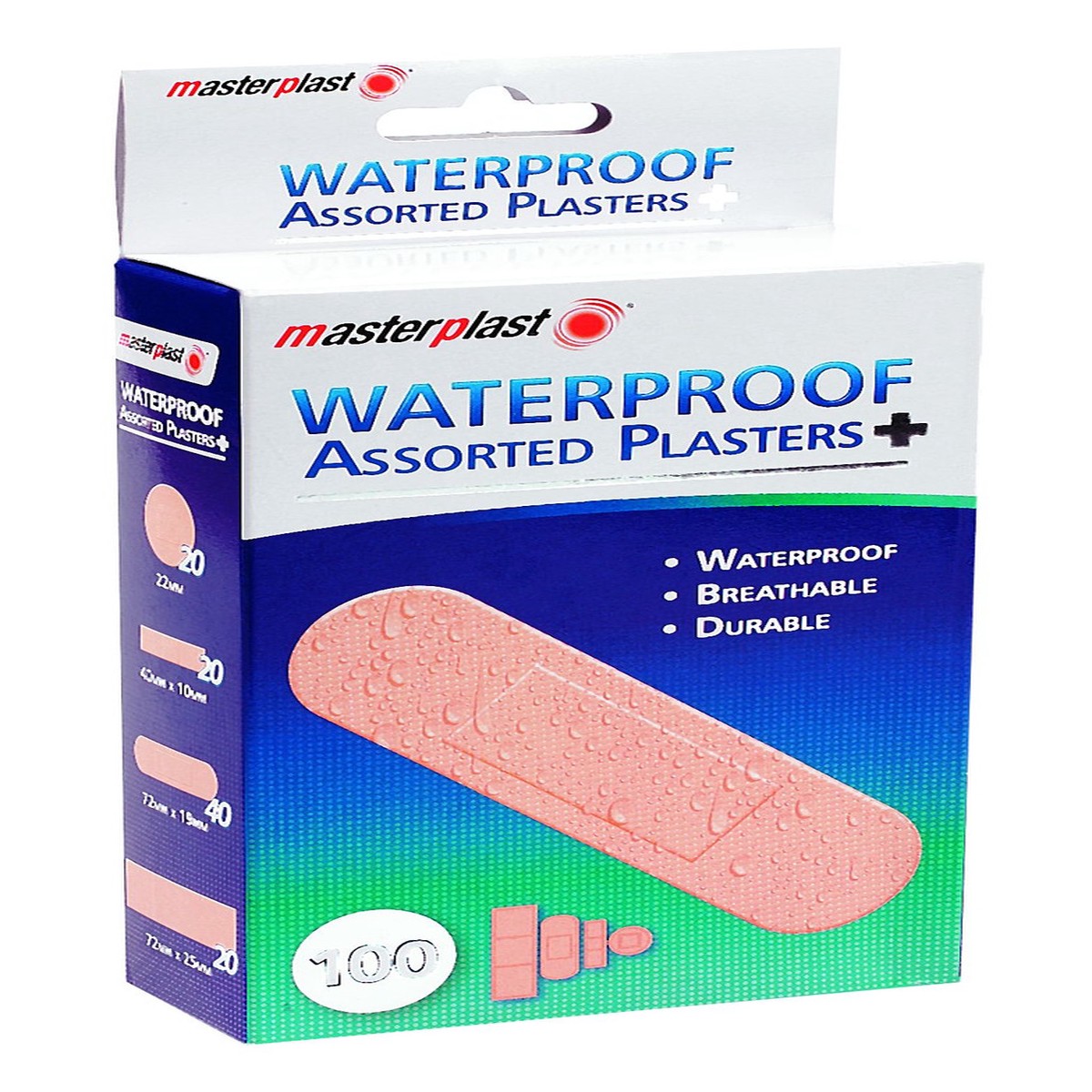Pack of 500 Waterproof Assorted Plasters Washable First Aid Dressings
