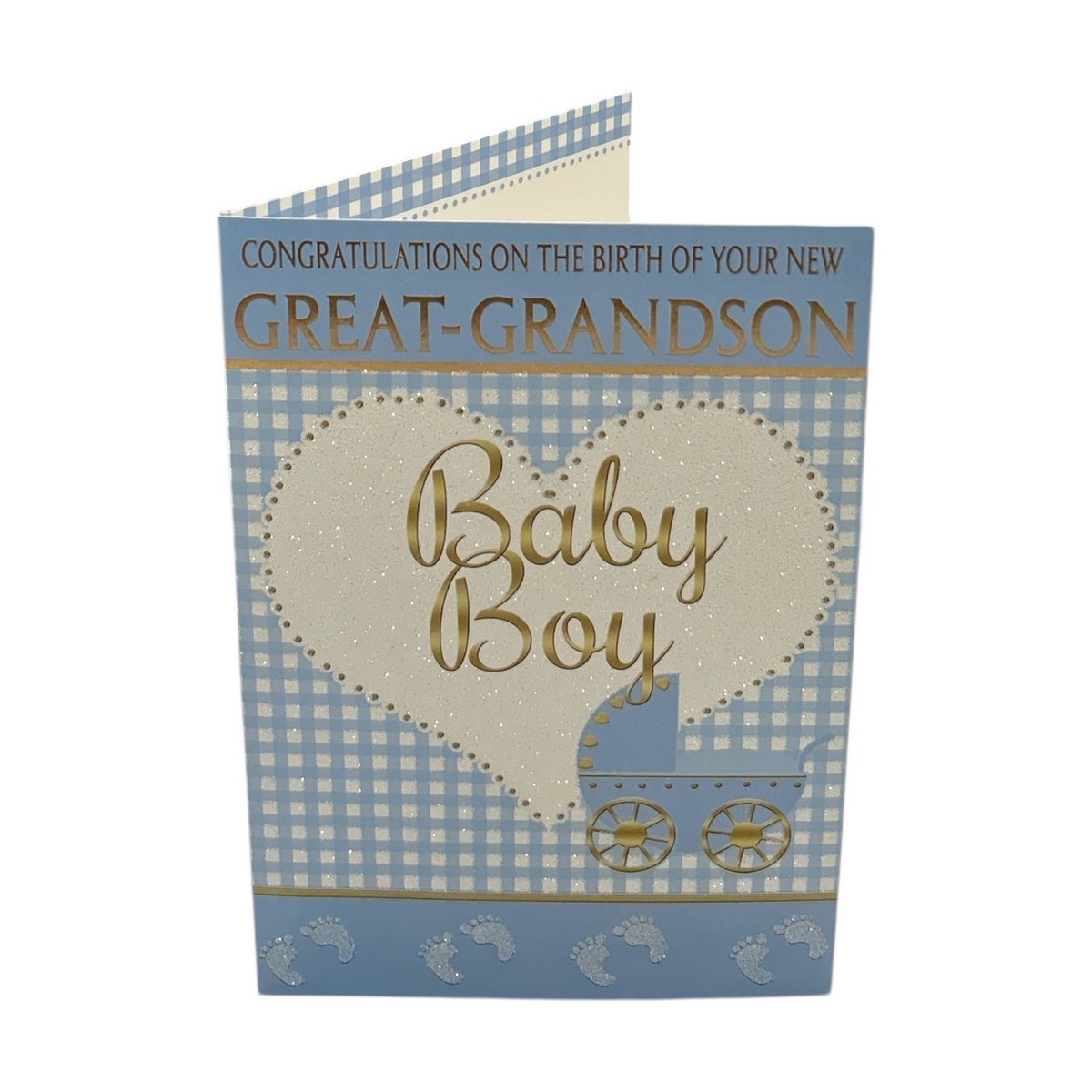 Birth Of New Baby Great Grandson Traditional Design Congratulations Card