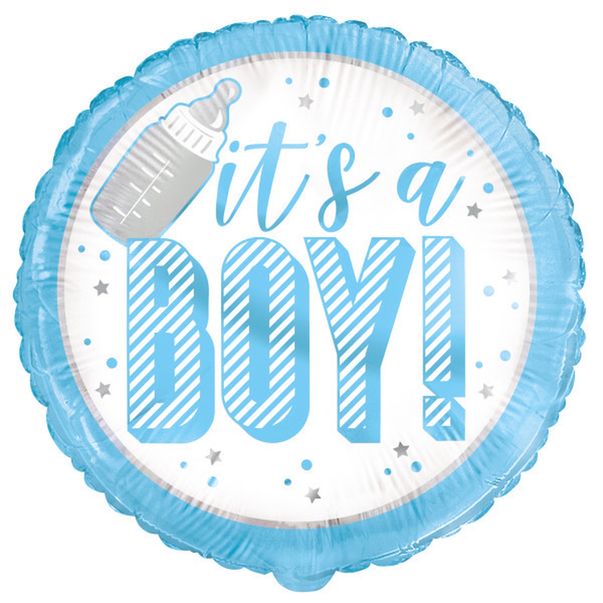 Blue Its a Boy Round Foil Balloon 18"