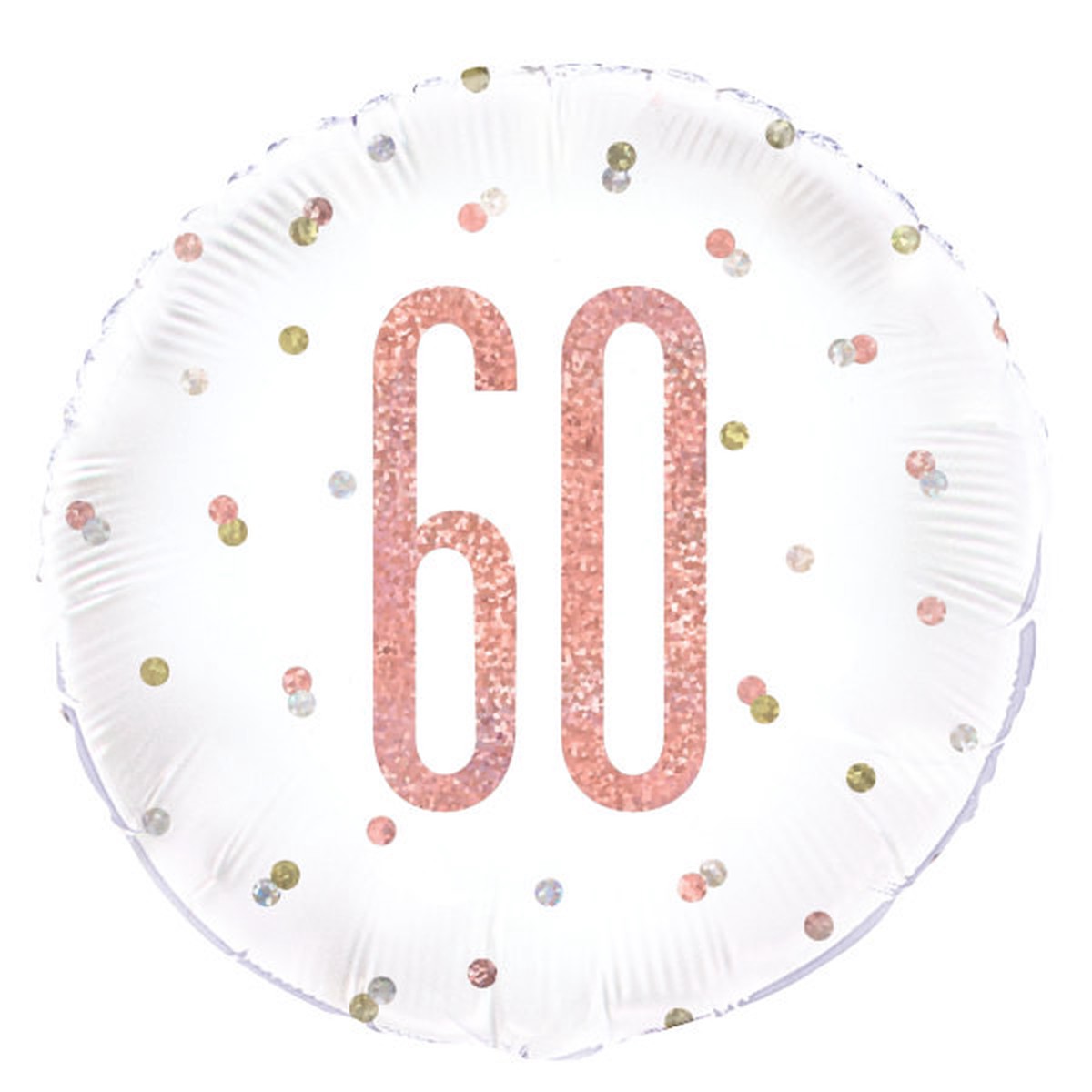 Birthday Rose Gold Glitz Number 60 Round Foil Balloon 18"
