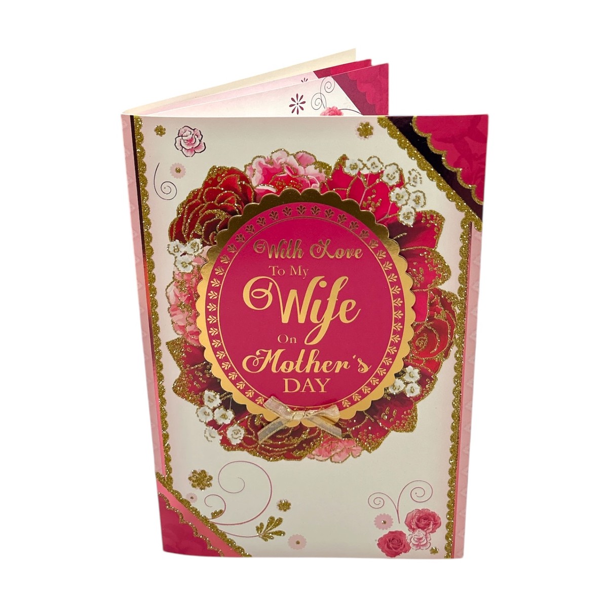 With Love To My Wife Rose Floral Design Keepsake Mother's Day Card