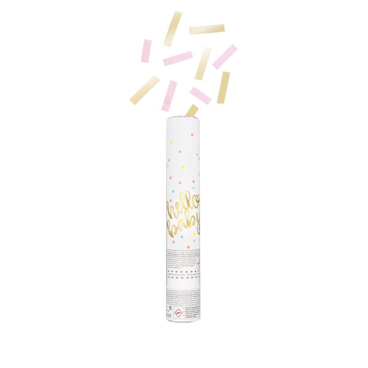 "Hello Baby" Pink Confetti Cannon