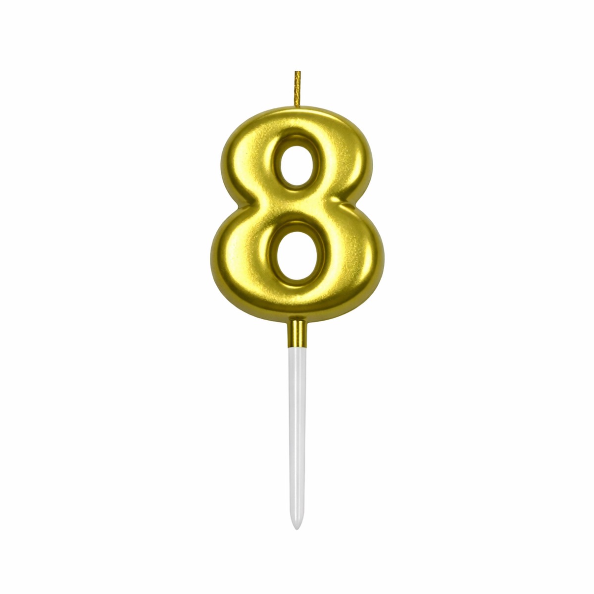 8 Number Gold-Plated Candle For Birthday Party