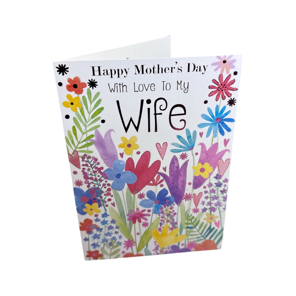 To My Wife Painting of Flowers Design Mother's Day Card