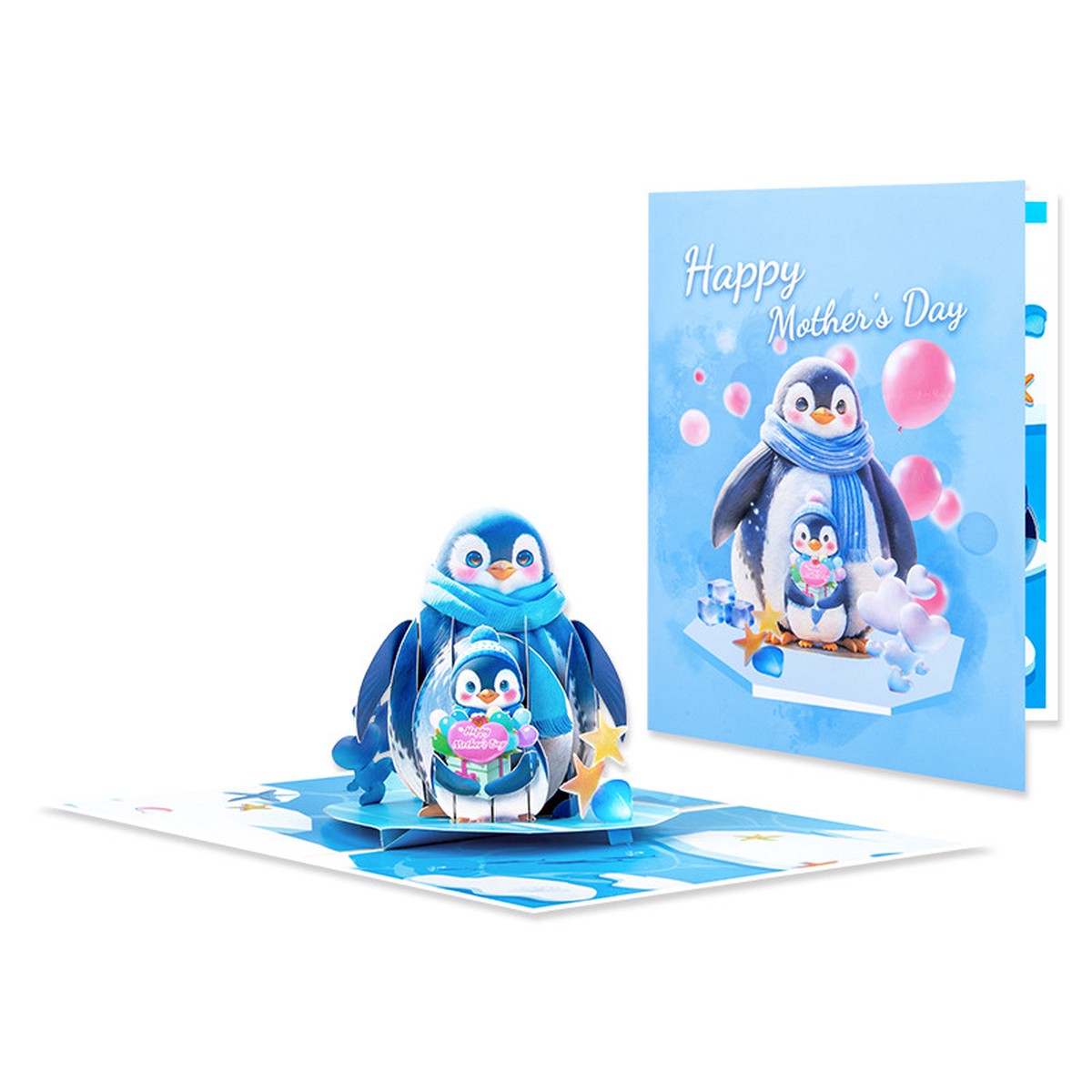 Frosty Hugs Cute Penguin Love 3D Mothers Day Pop Up Card