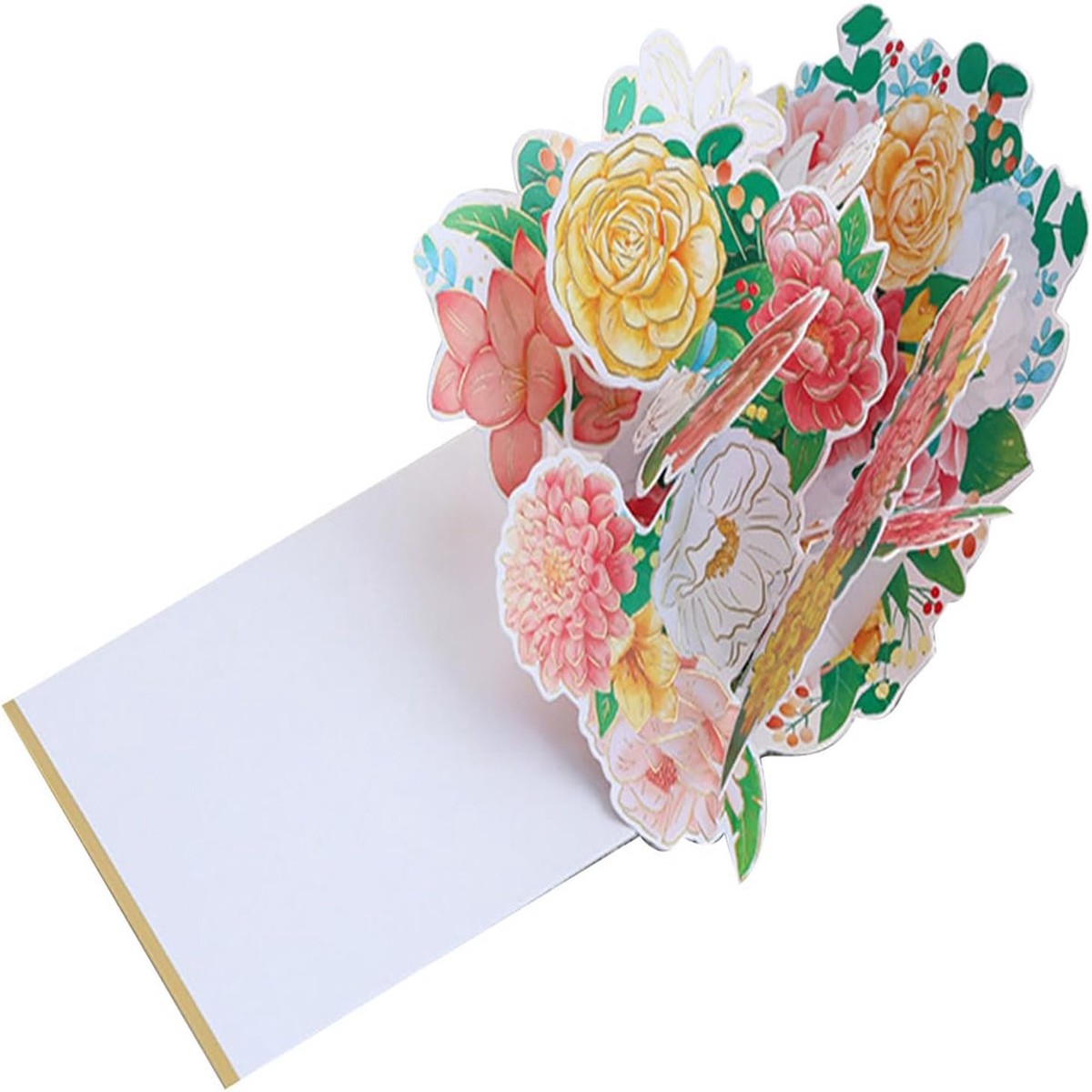 HalfMasked Floral Bloom 3D Pop Up Greeting Card