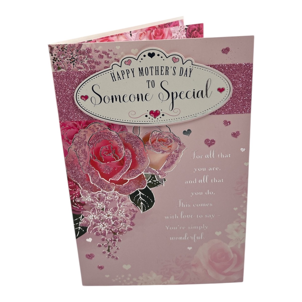 Happy Mother's Day To Someone Special Glitter Rose Design Card