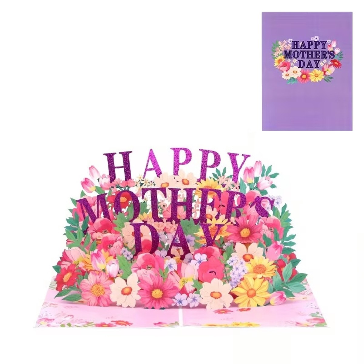 Festive Flower Bouquet 3D Pop Up Mother's Day Card